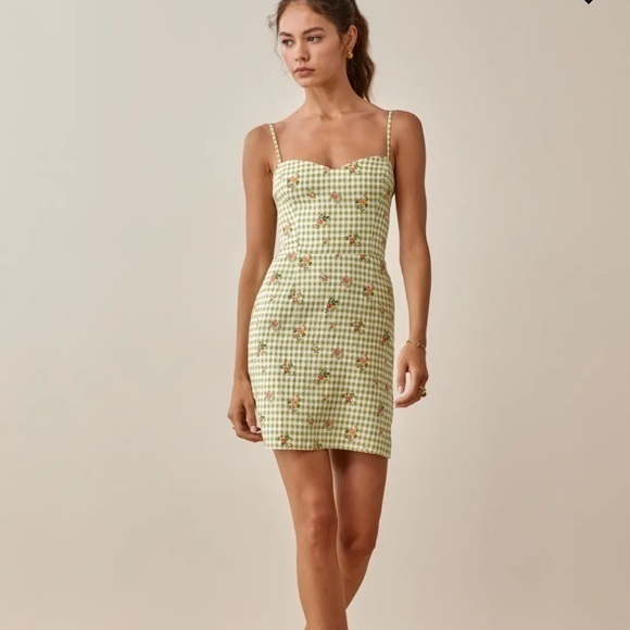 SALE✨Reformation Roarke Linen Dress in Patio *NEW* - Picture 2 of 6